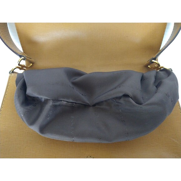 Adrienne Vittadini shoulder satchel handbag purse tan brown medium sleek classic - Picture 10 of 16